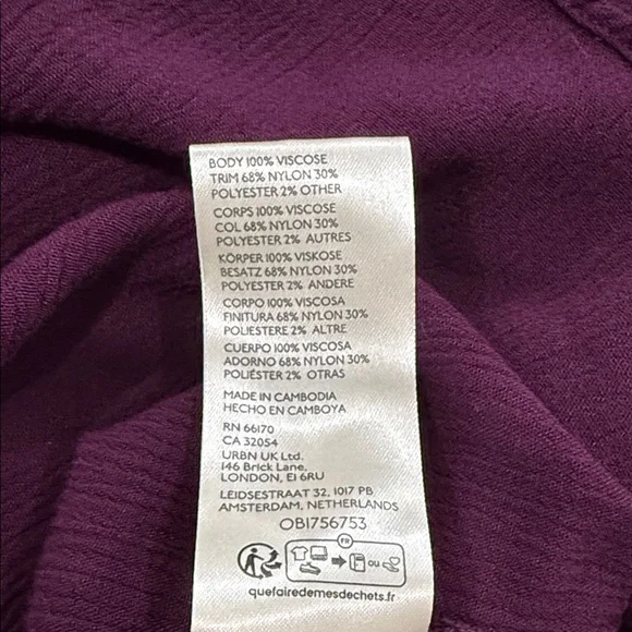 Free People Whimsigoth Fairy Flutter By Lace Oversized Blouse in Purple Size XS - Picture 9 of 9